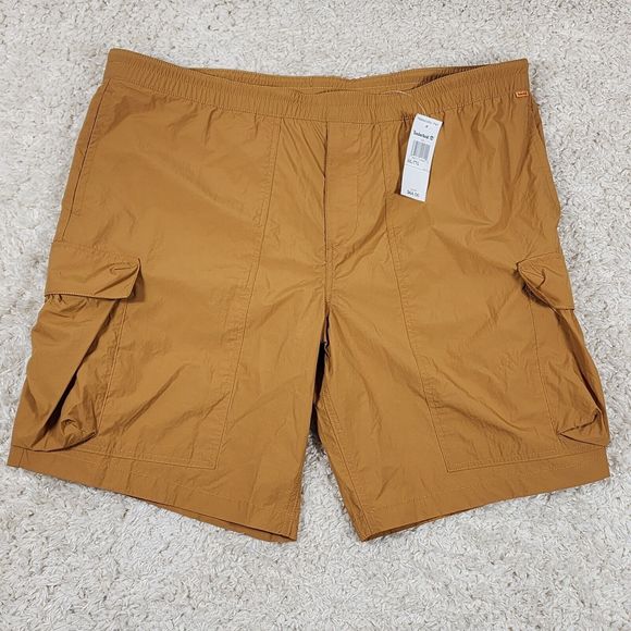 Timberland Cargo Shorts Mens 2XL Wheat Brown Outdoor Hiking Logo Quick Dry - Picture 2 of 10